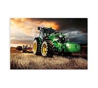 FUKITT Poster sur toile tracteur voiture rétro John Deere - Décoration de chambre à coucher sports paysage bureau chambre décoration cadeau style sans cadre 24x36pouces(60x90cm)