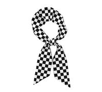 FUkker Énorme F1 Formule 1 Noir Et Blanc À Carreaux, Longue Écharpe En Soie, Écharpe, Accessoires Vestimentaires, Écharpe En Polyester Imprimé, Accessoires De Sac De Vêtements,3,1x46,9 pouces