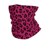 FUkker Guêtre de cou UV, bandeau cache-cou cache-visage Tube demi-masque écharpe cagoule,Amour Léopard Imprimé Léopard En Rose Vif