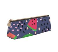 FUkker Pochette à Crayons, étui à Stylo Triangulaire, Sac à Crayons Portable, Pochette en Cuir pour l'école et Le Bureau,Conception de pastèque aux Fruits d'été