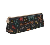 FUkker Pochette à Crayons, étui à Stylo Triangulaire, Sac à Crayons Portable, Pochette en Cuir pour l'école et Le Bureau,Expérience d'équation de Chimie pédagogique