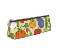 FUkker Pochette à Crayons, étui à Stylo Triangulaire, Sac à Crayons Portable, Pochette en Cuir pour l'école et Le Bureau,Divers modèles de légumes