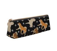 FUkker Pochette à Crayons, étui à Stylo Triangulaire, Sac à Crayons Portable, Pochette en Cuir pour l'école et Le Bureau,Patte de Shiba Inu