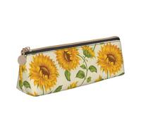 FUkker Pochette à Crayons, étui à Stylo Triangulaire, Sac à Crayons Portable, Pochette en Cuir pour l'école et Le Bureau,Sories de Tournesol fraîches imprimées