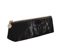 FUkker Pochette à Crayons, étui à Stylo Triangulaire, Sac à Crayons Portable, Pochette en Cuir pour l'école et Le Bureau,Cane Corso Animaux Chiot Noir Cane Corso