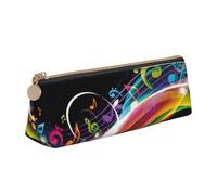 FUkker Pochette à Crayons, étui à Stylo Triangulaire, Sac à Crayons Portable, Pochette en Cuir pour l'école et Le Bureau,Musique colorée