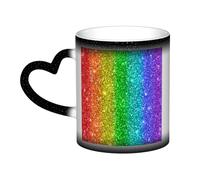 FUkker Tasse, tasse à café en céramique à couleur changeante, tasse à thé pour la cuisine, le restaurant, le bureau, 330 ml, arc-en-ciel ressemble à des paillettes