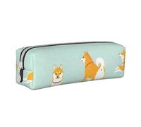 FUkker Trousse à Crayons, étui à Crayons en Cuir, Sac à Crayons, boîte de Rangement de Papeterie, Sac à Crayons, Mignon Chiot Shiba Inu