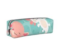FUkker Trousse à Crayons, étui à Crayons en Cuir, Sac à Crayons, boîte de Rangement de Papeterie, Sac à Crayons, Kawaii bébé Mignon Axolotl