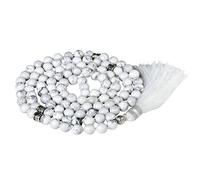 Fukugems Mala tibetain 108 Perles Collier pour Femmes Homme Mala Pierre Bracelet Bouddhiste Méditation Collier, howlite Yoga Mala