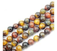 Fukugems Perles de pierre précieuse pour la confection de bijoux, vendu par sachet 5 mèches à l'intérieur, Mix Tiger Eyes Stone 8mm