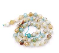 Fukugems vente en gros pierre naturelle perles bracelet collier vendu par sac avec 5 brins à l'intérieur 1 rouleau de corde, Diaphragme à facettes mix-color amazonite 8mm