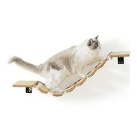 FUKUMARU Étagère Murale pour Chat, Pont, Perche, Arbre à Chat, Meuble pour Dormir, Jouer, Escalader et Se Détendre, Bois d'Hévéa Massif