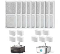 FUKUMARU Filtres de Fontaine pour Chats 18 Pièces, Compatibles avec la Fontaine pour Chiens FUKUAMRU 7L (ABS et Acier), 9 Filtres à Charbon + 9 Filtres à Éponge