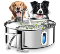 FUKUMARU Fontaine à Eau Chat et Chien, 7L Super Silencieuse en Acier Inoxydable avec Fenêtre Visible, Distributeur Eau Chat avec 3 Filtres de Remplacement