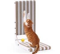 FUKUMARU Griffoir pour chat en forme de L de 48 cm - Griffoir mural en carton avec balle - Boîte de jeu amusante incluse - Taille M