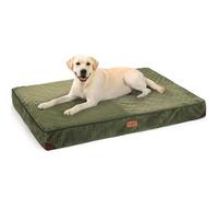 FUKUMARU Lit orthopédique pour chien de taille XL avec housse amovible lavable, lit imperméable pour cage à œufs, tapis de soutien en mousse pour animal domestique, tapis en velours côtelé confortable