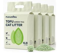 FUKUMARU Litière pour Chats en Tofu 10,8 kg, Litière Agglomérante, Contrôle des Odeurs avec Parfum de Thé Vert, sans Poussière et Facile à Agglomérer, Jetable dans Les Toilettes