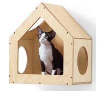 FUKUMARU Maison pour chat murale - 39,5 x 30 x 45,7 cm - Condo en contreplaqué de bouleau - Meuble multi-usage - Design élégant - À faire soi-même - Motif jungle