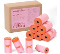 FUKUMARU Sacs à Crottes pour Chiens, 300 Sacs à Déjections Canines, 20 Rouleaux Sac a Caca pour Chien Parfum Rose