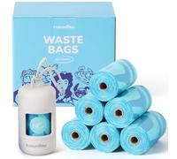 FUKUMARU Sacs à Crottes pour Chiens, Sacs à déjections Canines pour Chien, 120 Sacs à Motif Courant avec Porte-sac et Distributeur avec Attache pour Laisse, Gris