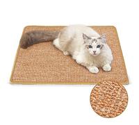 FUKUMARU Tapis Griffoir pour Chat, 60 x 40 cm, Sisal Naturel, Tapis à Griffer Horizontal, Planche à Gratter pour Le Sol, Protège Les Meubles et Les Canapés