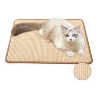FUKUMARU Tapis Griffoir pour Chat, 60 x 40 cm, Sisal Naturel, Tapis à Griffer Horizontal, Protège Canapé et Tapis