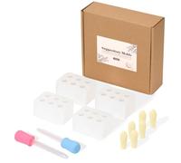 Fukumi Kit de moules à suppositoires réutilisables, 2 ml, moules à suppositoires en silicone | Le kit comprend 4 plateaux de moules à suppositoires, 10 compte-gouttes liquides