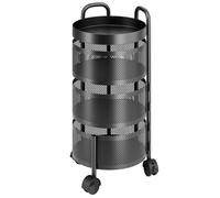 Fukursul Chariot de cuisine rotatif moderne à 3/4 niveaux avec conception en maille, organisateur stockage légumes métal qualité supérieure et support panier fruits pour des solutions rangement