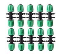 FULAIERGD 10 Stück T-Stück mit Widerhaken 1/2 Zoll BIS 4-Voies 1/4 Zoll Bewässerungsrohr Anti-Drop-Qualitätsfitting (Passt 13 mm ID / 4 mm ID)