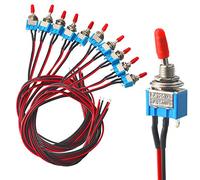 FULARR 10Pcs Professionnel Voiture Mini Commutateur à Levier avec Pré-Câblé, ON-OFF 2 Positions 3 Broches SPST Interrupteur Bascule, pour Bateau Auto Camion -- 3A 250VAC / 6A 125VAC