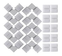 FULARR 20Pcs Professionnel 4 Pin LED Bande Lumière Connecteurs Kit: 10Pcs L-Forme Connecteurs, 10Pcs Gapless Connecteurs. 10mm Non-Étanche Snap Down Bande Connecteur -- Blanc