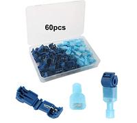 FULARR 60Pcs (30 Paires) Prime T-Tap Fil Électrique Connecteur Set, T-Tap Rapide Epissure Bornes et Entièrement Isolés Mâles Bornes Kit -- Bleu
