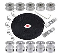 FulARR GT2 Courroie dentée 6 mm de large + poulies de synchronisation et Idler GT2 + vis Torsion Tendeur + Bloc de montage + Outil Allen