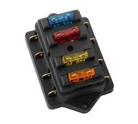 Fularr Premium 4 Way Car Blade Fuse Box,Universal Standard Blade Fuse Holder,With 10pcs Free Standard Blade Fuse,For Car,Boat,Marine,Trike-12 V/24 V