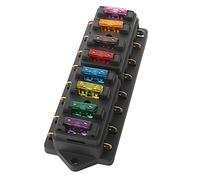 FULARR Premium 8 Way Car Blade Fuse Box, Universal Standard Blade Fuse Holder, with 10Pcs Free Standard Blade Fuse, for Car, Boat, Marine, Trike -- 12V / 24V