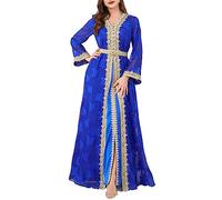 FULBHPRINT Femmes Dubaï Robe Musulmane De Luxe Ramadan Caftan Islam Kimono Robe Caftan Marocain Maxi Robes De Soirée