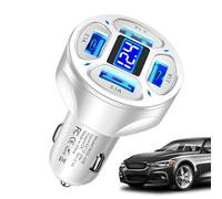 Fulenyi Adaptateur de Chargeur de Voiture USB, Chargeur de Voiture Charge Rapide - Chargeur de Voiture 4 en 1 - Chargeur de Voiture 3.1A avec 4 Ports USB et Affichage numérique LED pour enregistreur