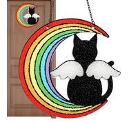Fulenyi Attrape-lumière en acrylique teinté pour chat, attrape-lumière en acrylique teinté, décoration commémorative pour chat, vitrail, attrape-soleil arc-en-