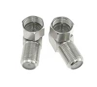 Fulenyi Câble TV - type F prise RF - Adaptateur coudé à 90° pour systèmes audio-vidéo, connecteur coaxial pour HF, radio, antenne