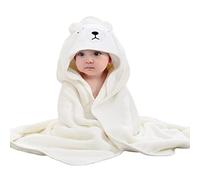 Fulenyi Capuche de Bain Bébé Bio en Fibre de Bambou, 80x80cm, Cape Douce Absorbante et Respirante pour TS, Naissance 0-3 Ans