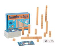 Fulenyi Compter Les Cubes, Compter Les Blocs pour Les mathématiques - Jouet de Construction mathématique avec Cartes d'activité - Puzzle de comptage de tiges en Bois, Jouet pour, activités