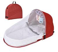 Fulenyi Couffin De Voyage Couffin Portable pour Bébé avec Jouets De Développement Et Filet Respirant Couffin Portable Pliable Berceau De Voyage pour Nouveau-né Enfant en Bas Âge
