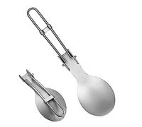 Fulenyi Cuillère Pliante | Cuisine en Plein air en Titane,Spork Pliable, Camping, ustensiles randonnée lége pour Barbecue, Sports Plein air, randonnée, Pique-Nique