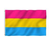 Fulenyi Drapeaux Multicolores 3x5 FT, Drapeau bi fierté Drapeau pansexuel résistant à la décoloration avec Sublimation, Grande bannière Pan Pride pour décoration intérieure, extérieure, déf é