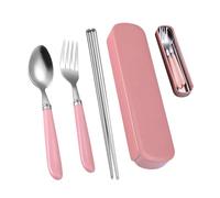 Fulenyi Ensemble de Couverts, Ensemble d'ustensiles - Ensemble de Couverts en Acier Inoxydable,Cuillère Fourchette portative avec boîte de Rangement, ustensiles de dîner pour Pique-Nique de Cuisine