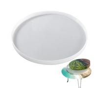 Fulenyi Grand moule rond en résine époxy en silicone de 50 cm pour planche à découper, table de rivière, plateau, table basse, décoration de la maison