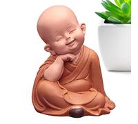 Fulenyi Petite De Moine Figurine De Petit Moine Figurine De Moine Mignonne Statue De Bouddha Figurine De Moine Zen Ornement en Résine Mignon Mobilier Décoratif Chinois