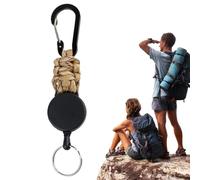 Fulenyi Porte-clés rétractable, mousqueton robuste, extensible avec cordon en fil d'acier, porte-badge pour le camping et la randonnée