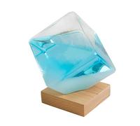 Fulenyi Prévisions météorologiques en verre tempête | Grand prévisions météo en cube | Baromètre liquide élégant et pratique pour mariage, salon, bureau
